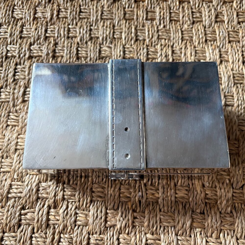 Rare vintage Ralph Lauren silver plated rectangular lidded box with swing out